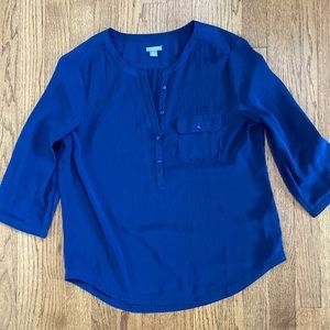 Cobalt blue blouse, 3/4 sleeve